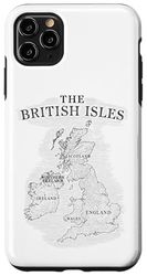Mappa delle isole britanniche Mare Irlanda Scozia Galles Inghilterra Monete Custodia per iPhone 11 Pro Max