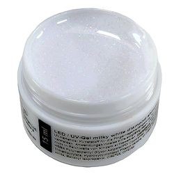 Led/UV Gel Diamond Shimmer con particelle di glitter sottili 5 ml (bianco latteo)