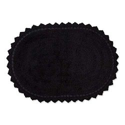 DII Crochet Collection - Tappetino da bagno reversibile, misura piccola, 17 x 24, colore: Nero