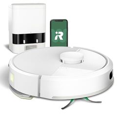 iRobot Roomba® 105 Combo + AutoEmpty Dock Robotstofzuiger met Dweilfunctie - 7000 Pa Zuigkracht - LiDAR-navigatie - Schoonmaak- en vermijdzones - 4 Zuigniveaus - Ideaal voor huisdieren - Wit (Y3512)
