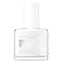 Maybelline New York - Vernis à Ongles Coloré Longue Tenue - Couleurs Intenses et Pigmentées - Renforce les Ongles Abîmés - Superstay Ink Bonder - Teinte : Blanc Nacre 77-12 ml