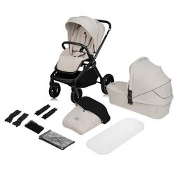 LIONELO Mika PLUS 2in1 Kinderwagen Set: Reiswieg, Buggy | Vanaf Geboorte tot Peuter | Hoogwaardige Textielmaterialen | Magnetische Snelsluiting | Antireflux Positie | Magneten Kap | Volledige Vering