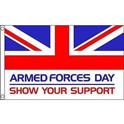 AZ FLAG - Drapeau Jour des forces armées du Royaume-Uni - 90x60 cm - Drapeau Armed Forces Day 100% Polyester Avec Oeillets Métalliques Intégrés - Pavillon 50 g