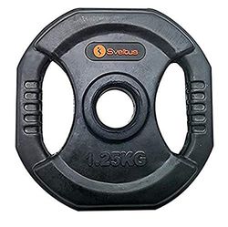 sveltus Pompschijf met handgrepen, 1,25 kg, uniseks, zwart, EU