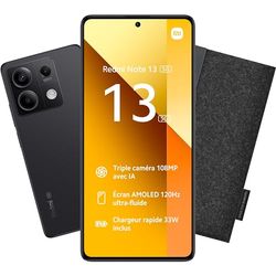 Xiaomi Bundle REDMI Note 13 5G 8/256 + Funda Gris Oscuro, Pantalla de 6,67 Pulgadas, Smartphone Desbloqueado, Batería mAh 5000, Memoria ROM 256 GB, RAM 8 GB, Android 13, Grafito Negro