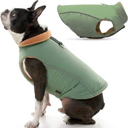 Gooby Temps Froid Sport doublés en Polaire pour Chien avec Doublure réfléchissante, XS, Vert