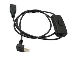 System-S Câble USB 2.0-100 cm - Type A mâle vers Femelle - Adaptateur coudé - Noir
