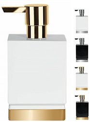 Spirella Distributeur de Savon Porcelaine Roma Blanc & Or