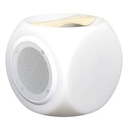 LUMISKY / LUMIJARDIN Cube Lumineux Enceinte Bluetooth sans Fil poignée Bois LED Blanc/Multicolore dimmable CUBY Play 18cm avec télécommande