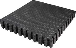 TechFit Tappeto Palestra Puzzle in Schiuma EVA, Set 12 Pezzi 31,5x31,5x1 cm, Include 18 Bordi, Pavimento Gommato Antiscivolo per Tatami Palestra e Fitness