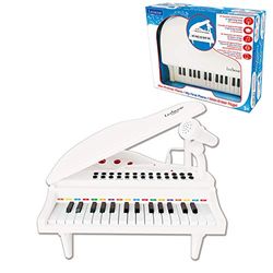 Lexibook Mijn Eerste Piano Piano voor kinderen, Verlichtingstoetsen, Leermodus, 29 x 31 cm, Tempo- en Volumeaanpassing, 3+, wit, K731