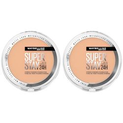 Maybelline Powder Foundation, Long-lasting 24H Wear, Medium to Full Coverage, Transfer, Water & Sweat Resistant, SuperStay 24H Hybrid Powder Foundation, 21 (Pack of 2)