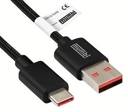 mumbi Black Line USB Cavo (USB A maschio a USB C Maschio), Cavo Dati, Cavo di Ricarica, Cavo di Sinizzazione, 2.00m