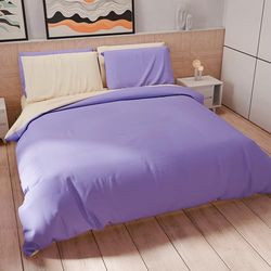 PETTI Artigiani Italiani - Single Duvet Cover Set 160 x 200 cm (1 Pillow Case 50 x 80 cm Included), Soft Microfibre Duvet Cover Set Lilac - Cream