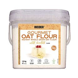 Weider Gourmet Oat Flour (1,9kg) Sapore Cioccolate Bianco, Farina d'Avena Intera, fonte di proteine, Elevato contenuto di fibre, Basso contenuto di zuccheri e grassi saturi