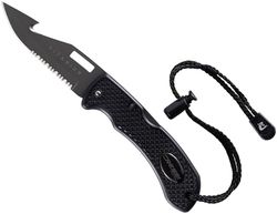 ‎Cressi Chaku Knife Titanium/Black, Coltello Subacqueo con Doppia Inox Seghettata e Liscia Unisex Adulto, Nero/Lama Titanio, Unica