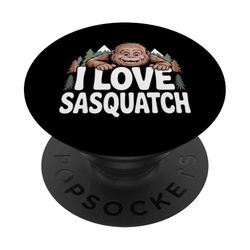 Aventura divertida I Love Sasquatch Bigfoot PopSockets PopGrip Adhesivo