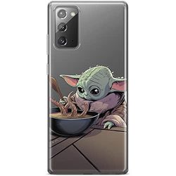ERT GROUP mobiltelefonfodral för Samsung GALAXY NOTE 20 originalt och officiellt licensierat Star Wars mönster Baby Yoda 027 optimalt anpassad till formen på mobiltelefonen, gedeeltelijk transparant