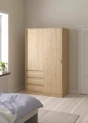 Dmora - Guardaroba 2 ante Clemence, Mobile camera da letto, Cabina armadio portabiti, Armadio appendiabiti, 119x60 h200 cm, Rovere