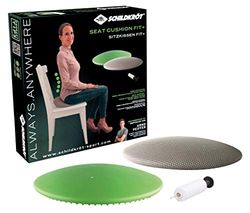 Schildkröt® Fitness Seat Cushion Fit+, ny sittkudde, balanskudde i linsform, med tygöverdrag och pump, inklusive träningsaffisch, 960037