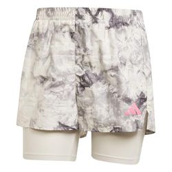 adidas Donna Own The Run Spray Dye 2in1 Short, Orbit Grey/Black, XL