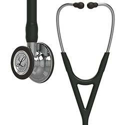 3M Littmann Cardiology IV Fonendoscopio Diagnóstico, Campana De Acabado Estándar, Vástago Y Auricular De Acero Inoxidable, Tubo Color Negro, 69 cm