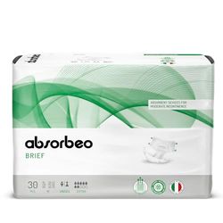 Absorbeo Fralda calças extra, dispositivos absorventes para incontinência moderada, conforto absoluto, proteção total, sistema antiodor, totalmente respirável, unissexo, tamanho M, 30 peças