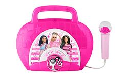 eKids Barbie zingen mee Boombox met microfoon, ingebouwde muziek, knipperende lichten, echte werkende microfoon voor kinderen karaokemachine, verbindt mp3-speler Aux in audioapparaat