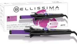 Bellissima Fer à Boucler Automatique Revêtement Céramique - BHS3 100 Revolution Ricci & Curl Violet et Noir - Fer à Friser Technologie Rotation Automatique - Tous Types de Cheveux, Boucles Parfaites