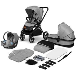 LIONELO Mika 3in1 – Combi Kinderwagen | Complete Set: Reiswieg, Buggy, Autostoel ADAC gecertificeerd | Volledige Vering | Snel Inklapbaar | Veel extras | Universele adapters, Vanaf Geboorte tot 4 Jaar