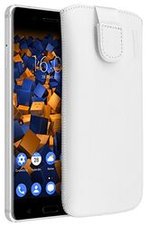 mumbi äkta läderfodral kompatibel med Nokia 6 skal läder väska Case Wallet, vit