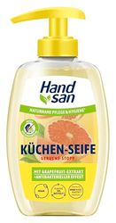 Handsan - Sapone liquido da cucina, 1 dispenser da 300 ml, sapone da cucina contro gli odori sgradevoli, sapone con glicerina nutriente ed estratto di pompelmo naturale, neutralizza gli odori