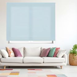 Blindecor Ara | Estore de rolo translúcido liso, azul celeste, 100 x 175 cm (largura por altura), tamanho do tecido 97 x 170 cm, estores para janelas