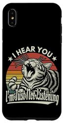 Sbadigliare Tabby Cat I Hear You Im Just Not Listening Tramonto Retro Custodia per iPhone XS Max
