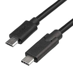 Akyga Micro USB B naar USB C 3.0 stekker snel kabel sync datakabel 1 m