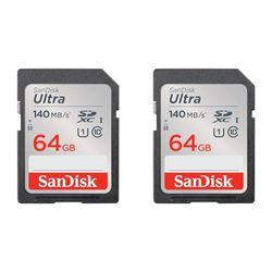 SanDisk 64GB Ultra SDXC card up to 140 MB/s with A1 App Performance UHS-I Class 10 U1 (Pack of 2)