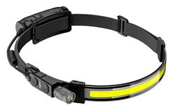 Ryme Automotive Led-hoofdlamp, 500 lumen, bewegingssensor, USB-C-lading, IP54, COB hoofdlicht + wijzerlicht 200 lm, verstelbaar en ergonomisch voor werk, inspectie en sport