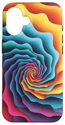 Una ilustración de ondas coloridas Carcasa para iPhone 16