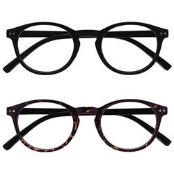 OPULIZE Zen 2 Pacco Occhiali Da Lettura Nero Buio Marrone Piccolo Uomo Donna Cerniere Molla RR24-12 +2,00