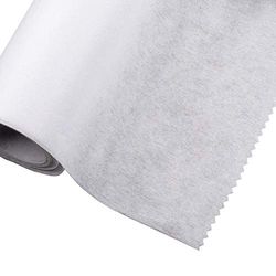 Tissu d'entoilage thermocollant et fusible - poids moyen, largeur 75 cm - 2 mètres - blanc (non tissé)