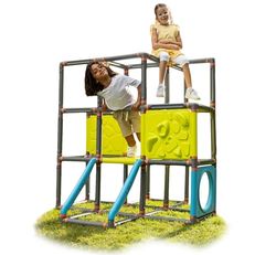 BIG Kraxxl Marco de Escalada-Estructura Infantil para Trepar Aire Libre, 246 Piezas, Tore de Juego para Escalar y Hacer Boulder, 140x140x140cm, A Partir de 3 años (800055702), Color Gris