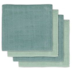 Jollein Tissu Multicolore Hydrophile en Bambou 4-Pièces, 70 cm Longueur x 70 cm Largeur, Vert Cendré