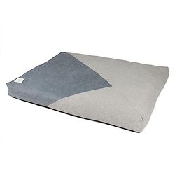 D&D Home, Maddy M Hondenkussen, 90 x 65 x 11 cm, blauw/grijs, traagschuim, super comfortabel, wasbaar, met antislip onderkant, kussen voor binnen en buiten, geweven kussen