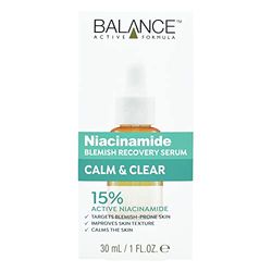 Balance Active Formula 15% niacinamid Blemish Recovery Serum (30 ml), innehåller 15% niacinamid som verkar på oren hud och förbättrar hudstrukturen dermatologiskt testad.