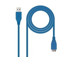 Przedłużacz - kabel USB 3.0 typu a/m-a/m, długość 1 m, wysoka prędkość transferu, kolor niebieski, trwałe materiały.*