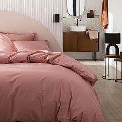 Essix Plain Cotton Duvet Cover, Made in France, 260 x 240 cm