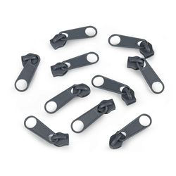 cyclingcolors 10x Tirador de Cremallera Tamaño N°5 de Metal Cursor Kit de Reparación Reemplazo Ropa Vaqueros Maleta Equipaje, azul grisáceo oscuro