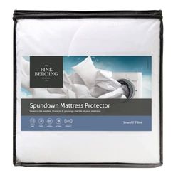 The Fine Bedding Company - Spundown Mattress Protector - King Size - Peachskin Soft Touch Cover - Machine Washable - Hypoallergenic