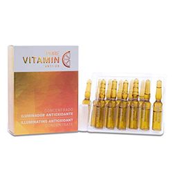 PURE VITAMIN Serum Vitamina C Ampollas. Serum Facial Concentrado Iluminador Antioxidante Vitamina C y Vitamina D. Serum Regenerador, reafirmante y antiarrugas. Marca Noche y Día. 12 Ampollas x 2 ml