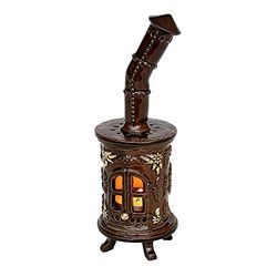 Dekohelden24 Cerámica 142109 - Horno de té (cerámica, 21 cm), Color marrón con Dorado